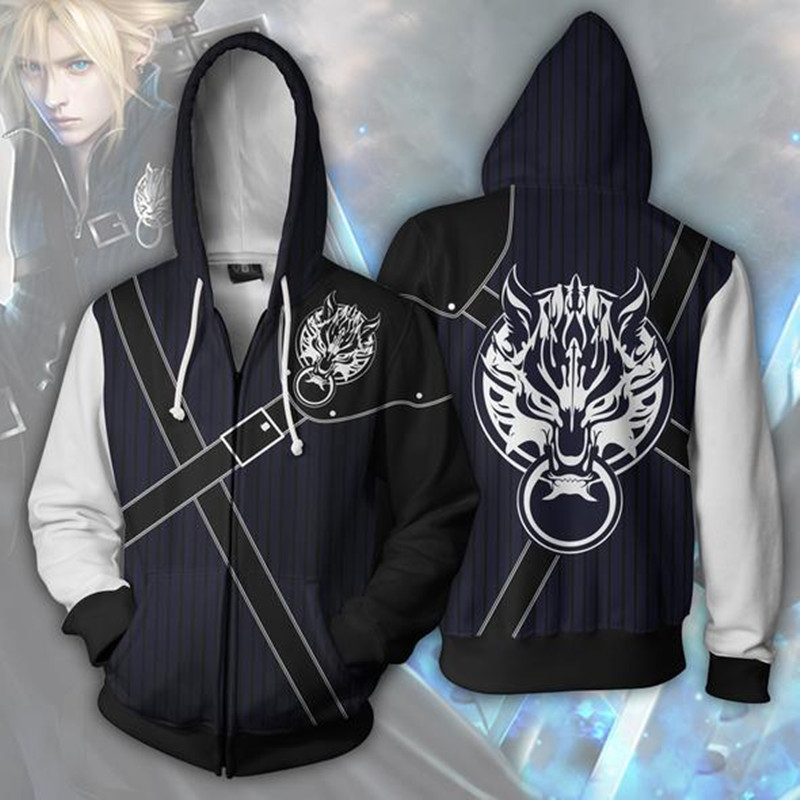 Anime Merchandise Hoodie - Final Fantasy Hoodie Digitaldruck Open Front