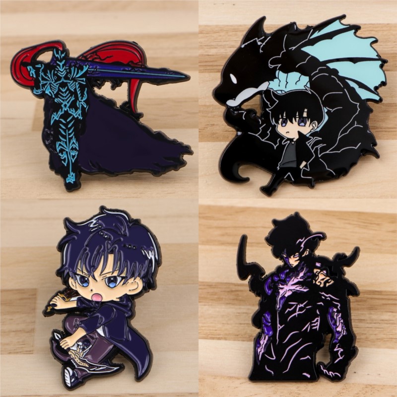 Enamel Pin Set - Dunkelton-Schatten-Monsterschwert Q Cartoon-Junge Emaille-Pins Coole Figuren-Anstecknadel