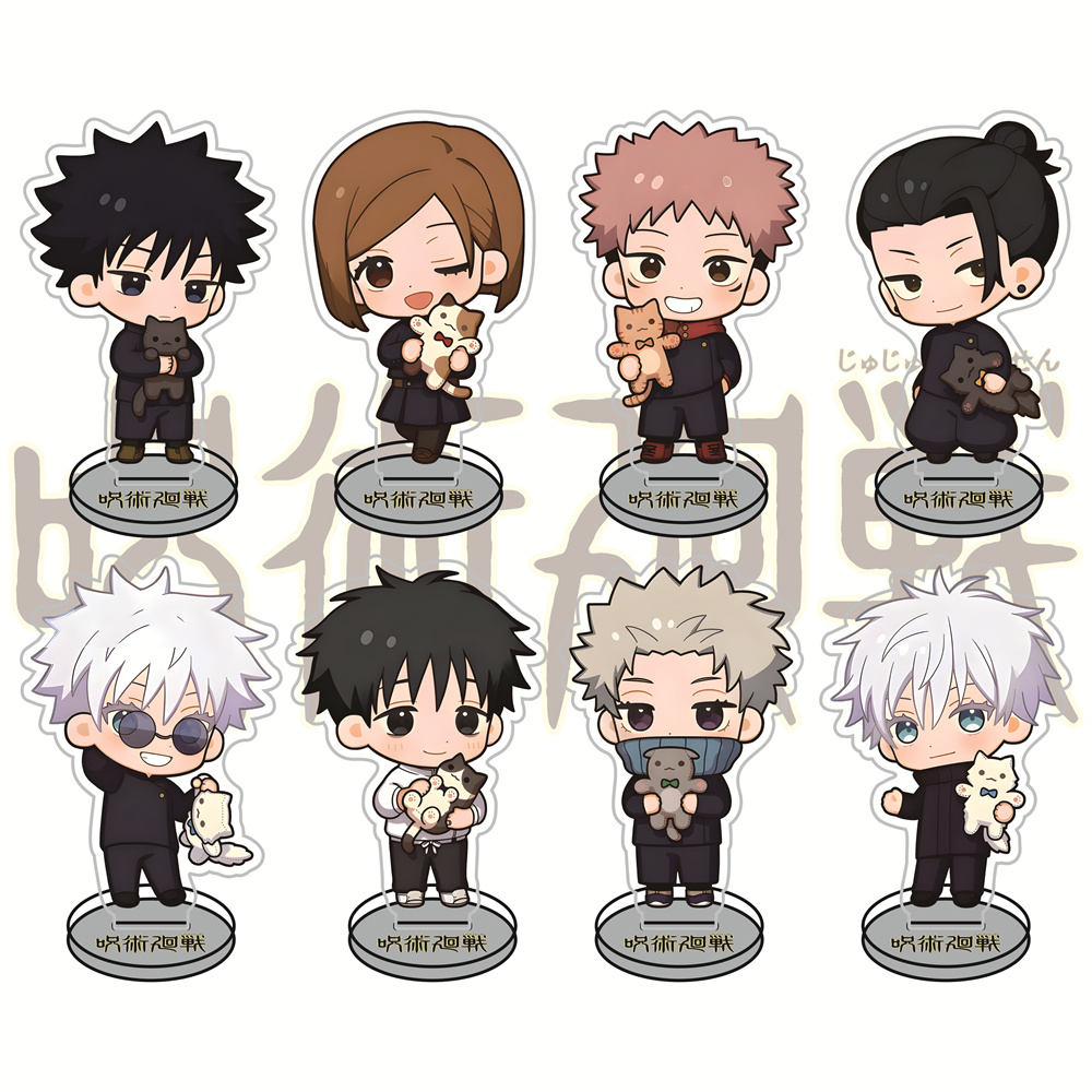 Anime Jujutsu Kaisen Merchandise - Jujutsu Kaisen Katzen-Partner-Version 10cm Acryl-Standfiguren Schlüsselanhänger