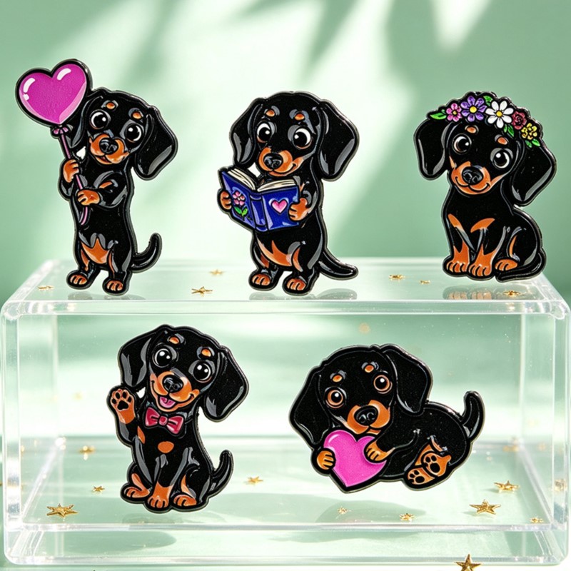 5-teiliges Niedliches Dackel-E – Enamel Pin Set Bewertung und Preis