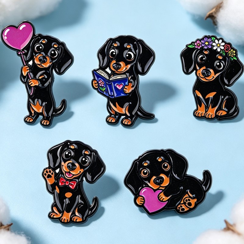 5-teiliges Niedliches Dackel-E – Enamel Pin Set Bewertung und Preis